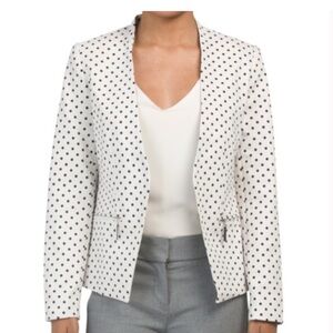 Carmen Marc Valvo White and Black Polka Dot Blazer